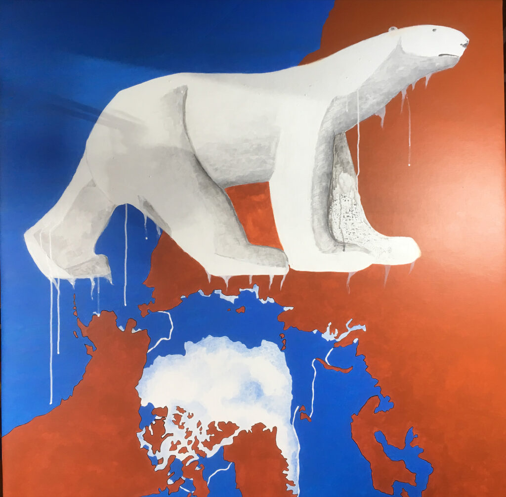 tableau carré avec ours polaire