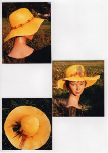 trois photos de chapeaux colorés