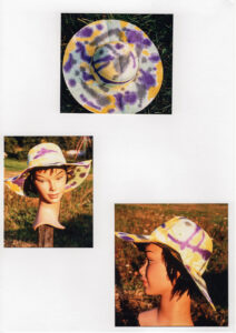 trois photos de chapeaux colorés