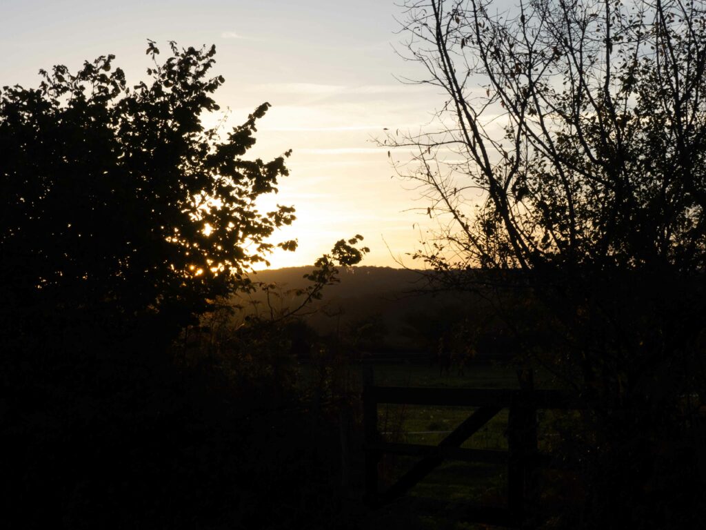 paysage Morvan, coucher de soleil